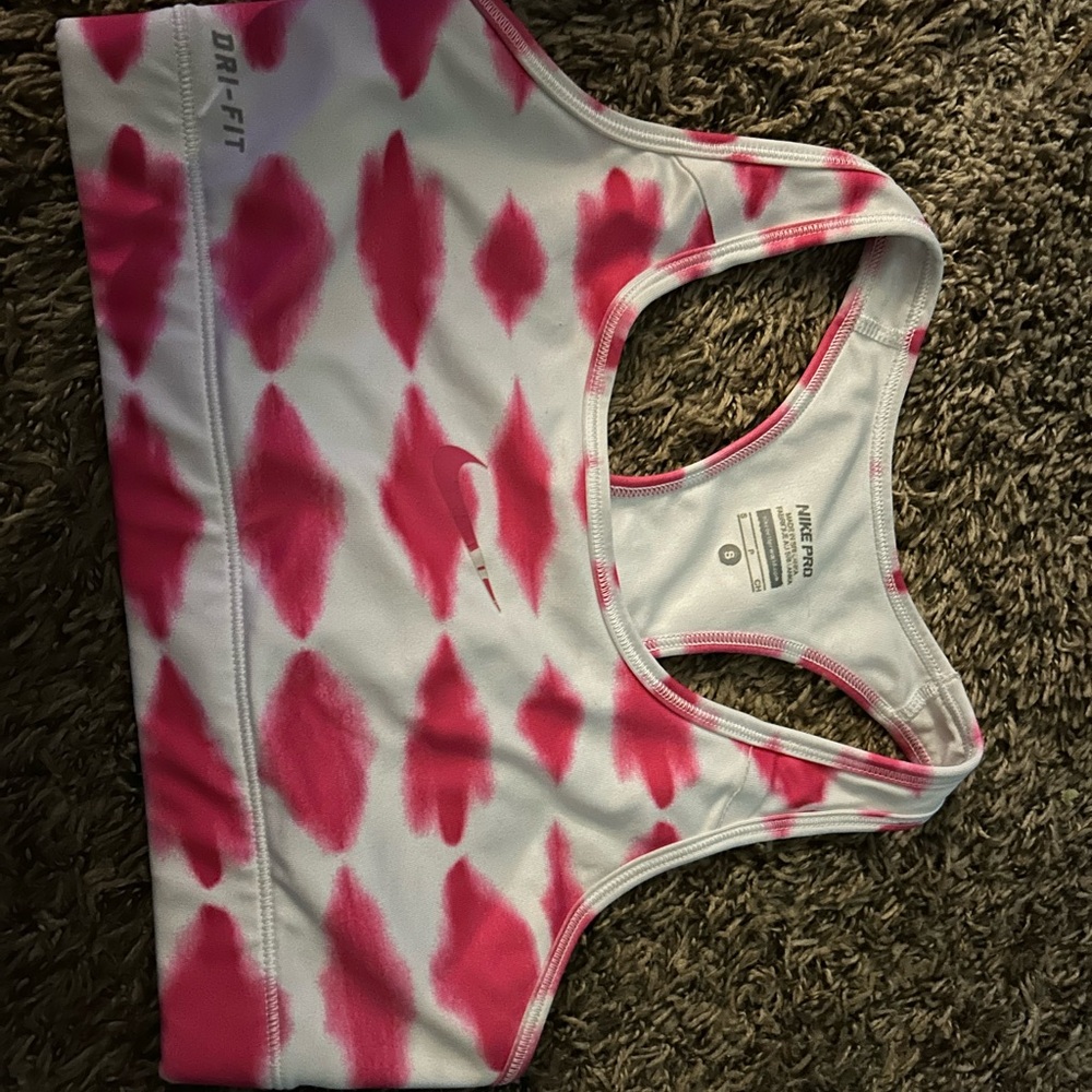 Nike Pink and White sports bra